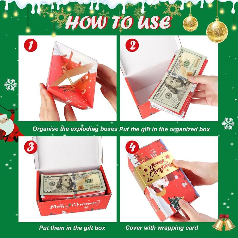 Surprise Gift Box Explosion Unique Folding Bouncing Red Envelope Cash Box with Confetti for Birthday Anniversary Valentine and Proposal